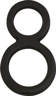 DecorTwist Metal House Number Modern Black Door Number For Flat Door 4" Height (Number 8) Sign