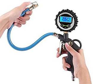 Brezleen Digital Tire Pressure Gauge Air Tire Inflator Gun Digital Display Tire Pressure Gauge with Hose Connect Plug