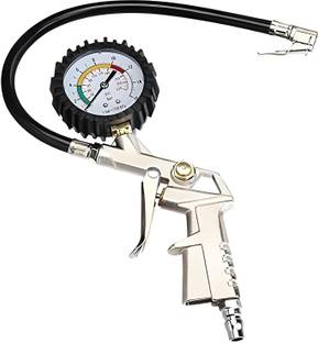 Breewell Analog Tire Pressure Gauge Tyre Pressure Gauge & Infator Gun Car, Bike, Truck Dial Tyre Air Pressure Gauge