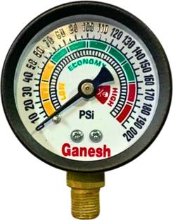 SEAHORSE POLYMERS Analog Tire Pressure Gauge Pressure Gauge, MS Case & Brass, /Meter