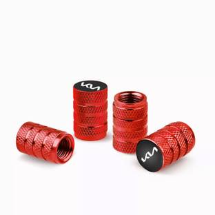 CONTACTS 4pcs Car Tyre Red Ventil Rim Valve Stem Caps Suitable for KIA Tire Valve Stem Core