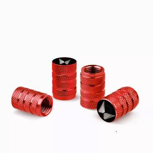 CONTACTS 4pcs Red Car Tyre Rim Valve Stem Caps Suitable for Mahindra Cars Tire Valve Stem Core
