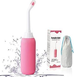 Sahebzaade Retractable Travel Bidet with Bag/2 Nozzles for Toilet, Camping,Bidet (Pink) Bidet Nozzle