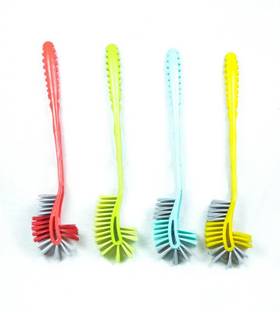 STRUGGLINGINC Toilet Cleaner Bathroom Brush Indian Western Toilets (Pack of 4)