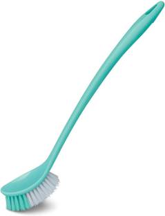 KANAKADHARA Aqua Green Long Handle Toilet Seat Cleaning Brush for Bathroom Floor with Holder