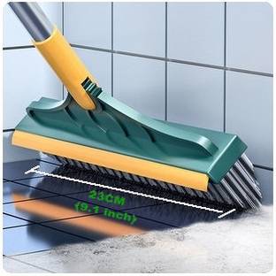 ZUDORA Bathroom Cleaning Brush with Wiper 2 in 1 Tiles Cleaning Brush