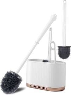 Calldrishe 4-in-1 Silicone Toilet Brush Set with Holder | Flexible Bristles with Holder