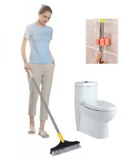 WAIT2SHOP Tile Cleaner Brush with Scraper Cleaning Brush,120° Rotatable FloorCleaner Brush with Holder