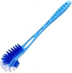 STRUGGLINGINC Double Side Normal Bristles Toilet Brush, Soft Bristles PACK OF 1 Plastic Wet and Dry Brush