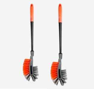 GABA premium toilet brush use in both indian&western toilet,hard bristle(2pcs)