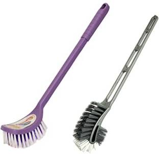 GABA Antibacteria,Toilet Brush for Western and Indian Toilet, Bathroom Brush Set of 2