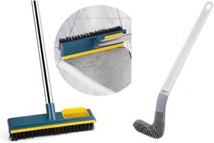 Digicom 2 in 1 Bathroom Cleaning Brush with Comb + Golf Shape Toilet Brush Cleaner with Holder