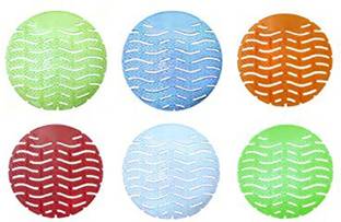 Rajlaxmi Hygiene Urinal Screen Mat - 10 Pcs Set Wave 1 Mango Foam Toilet Cleaner