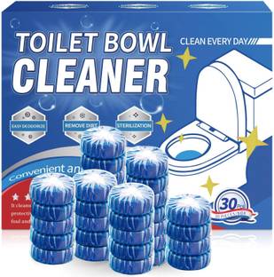 SPMYY Toilet Bowl Cleaner Tablets Powerful Blue Cleaning Balls for Toilet(10*0.36g) Lemon Powder Toilet Cleaner