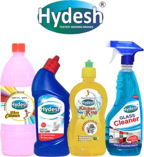 hydesh Cleaning Combo 1 Floor Cleaner, 1 Toilet Cleaner, 1 Dish Wash, 1 Glass Cleaner Rose Liquid Toilet Cleaner