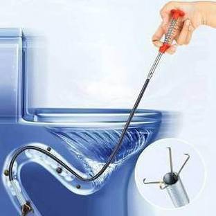 fotixon tainless Steel Hair Catching Drain Cleaner Wire Spring Sink Cleaning ( 160) CM Wipe Toilet Cleaner