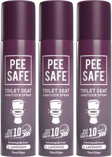 Pee Safe Toilet Seat Sanitizer (Lavender) - Spray - Pack of 3, 75ml Regular Spray Toilet Cleaner