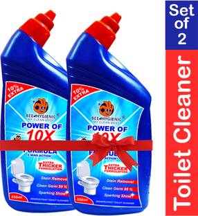 BEE HYGIENIC 10X Powerful Toilet Cleaner 1 L Liquid combo Set of 2 Original Liquid Toilet Cleaner