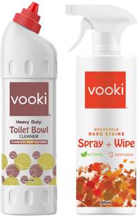 vooki Heavy Duty Toilet Bowl Cleaner, Hard Stains Spray House Hold Stains, Combo Pack Spray Toilet Cleaner