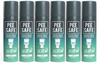 Pee Safe Toilet Seat Sanitizer Spray - Mint (50ml, Pack of 6) Mint Spray Toilet Cleaner