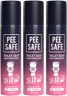Pee Safe Toilet Seat Sanitizer (Floral) - Spray - Pack of 3, 75ml Floral Spray Toilet Cleaner