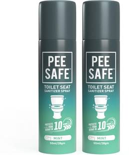 Pee Safe Toilet Seat Sanitizer Spray Mint 50 ml pack of 2 Regular Spray Toilet Cleaner