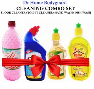 Dr home Bodyguard 1L Floor Cleaner + 500ML Toilet Cleaner + 500ML Dish Wash + 250ML Hand Wash Set Rose Liquid Toilet Cleaner