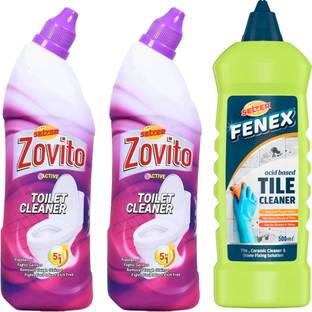 SELZER Toilet Cleaner and Tile Cleaner | Remove Tough spots & stains | Combo Pack Liquid Toilet Cleaner