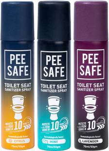 Pee Safe Toilet Seat Sanitizer Spray (Multi-fragrance - Mint, Lavender, Citrus) Spray Toilet Cleaner