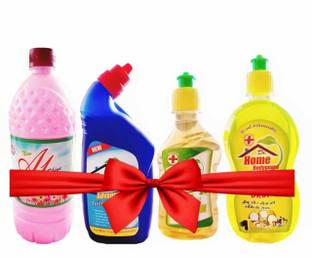 Dr home Bodyguard Cleaning Combo 1 Floor Cleaner, 1 Toilet Cleaner, 1 Dish Wash, 1 Hand wash Rose Liquid Toilet Cleaner