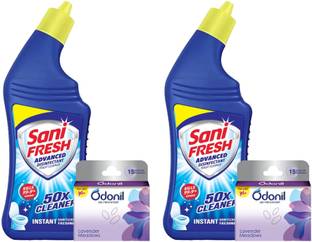 Sani Fresh Advanced 1l + Odonil Air Freshner 48g Liquid Toilet Cleaner Liquid Toilet Cleaner