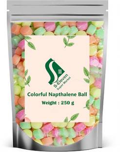 S Eleven Super Market Colourful Naphthalene Balls for Clothes/Bathroom/Wardrobe/Moth Balls/Stain-Free Block Toilet Cleaner