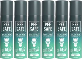 Pee Safe Toilet Seat Sanitizer (Mint) - Spray - Pack of 6, 75ml Ocean Liquid Toilet Cleaner(6X75ml) Ocean Spray Toilet Cleaner