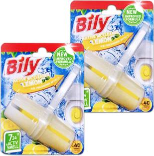 BILY Classic Active - Solid Toilet Rim Blocks Ocean Air Freshener Effect Lemon Block Toilet Cleaner