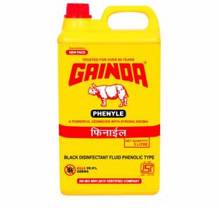 GAINDA Black Disinfectant Phenyle5L ISI Marked Quality Phenyl Regular Liq Toilet Floral Liquid Toilet Cleaner