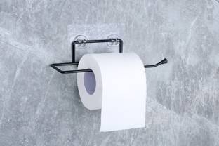 Moxstar Adhesive Toilet Paper Stand/Tissue Roll Hanger for Bathroom Iron Toilet Paper Holder