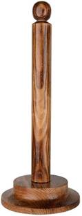WOODHANDICRAT Wooden Kitchen Tissue Roll Holder and Tissue Paper Stand Napkin Holder Wooden Toilet Paper Holder