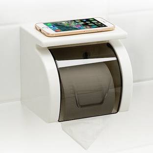 Homevilla Self Adhesive Magic Sticker Series Bathroom Toilet Tissue Paper Roll Holder Dispenser Plastic Toilet Paper Holder