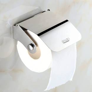 Spazio JOY Toilet Paper Holder / Tissue Dispenser For Bathroom (Chrome) - Pack Of 1 Stainless Steel Toilet Paper Holder