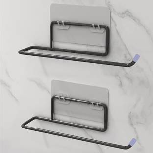 Dk Trendz Self Adhesive Toilet Paper Stand/Tissue roll Hanger for Bathroom (Pack of 2) BLACK Towel Holder
