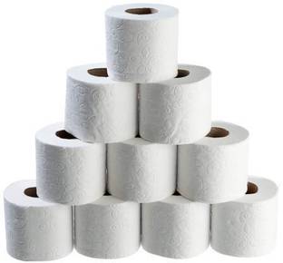 JAISWALENTERPRENEUR 2 Ply Toilet Tissue | Bathroom Tissue | (2 Ply, 200 Sheets) PACK OF 10 Roll Toilet Paper Roll