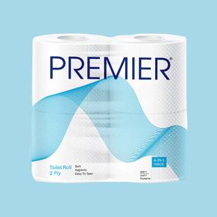 Premier Toilet Tissue Paper Roll, 2-Ply Soft & Absorbent, 4-in-1 Pack Toilet Paper Roll