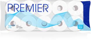 Premier Toilet Tissue Papers - 160 Pulls (2 Ply Roll, 10 Pack) Toilet Paper Roll