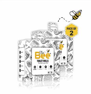 The Bee Toilet Rolls 3 Ply, 4x250 Pulls (Pack of 2) Toilet Paper Roll