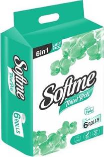 softme Toilet Roll, 6 in 1 Value Pack-Toilet Paper Roll (2 Ply, 240 Sheets) Toilet Paper Roll