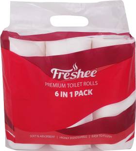 Freshee 6 in 1 Toilet Roll 2 ply Tissue high quality premium tissues that offer fresh soft and hygienic experience Toilet Paper Roll