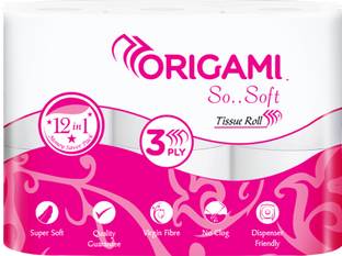 Origami So Soft Pack of 12 - 160 Pulls Per Unit Toilet Paper Roll