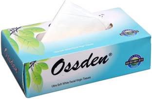 ossden prime Facial Tissue 2ply Box 100% Virgin Paper (100 Pulls Per Box 400 Sheet) Pack of 4 Toilet Paper Roll