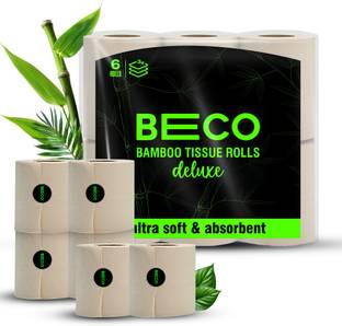 Beco Bamboo 3-Ply-160 Pulls Each, 100% Natural, Unbleached,Eco-Friendly Toilet Tissue Toilet Paper Roll