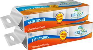 KRESSA 2 Ply 20 Rolls 200 Pulls Per Roll With Total 4000 Pulls Toilet Tissue Roll | Bathroom Tissue | Toilet Paper Toilet Paper Roll